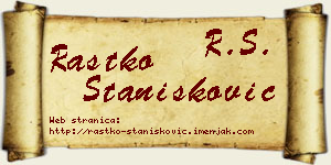 Rastko Stanišković vizit kartica